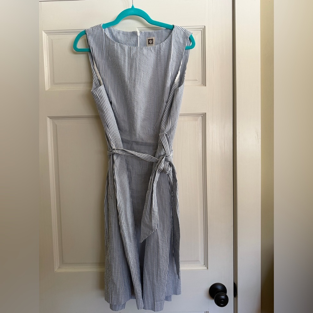Anne Klein Blue and White Striped Dress
